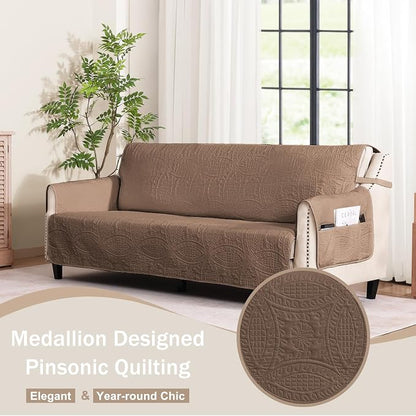 Toffee Quilted Recliner Covers, Waterproof Recliner Chair Covers, Lazy Boy - Image 8