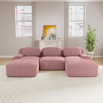 Boneless Sectional Couch, No Assembly Required, 117.3” U Shaped Modular Cloud - Image 2