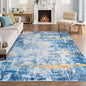 Rugflix 5x7 Area Rugs for Living Room, Washable Sky Blue Gold Large Rug | by RugflixAreaRugs