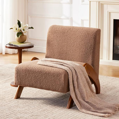 Oversized Accent Chair, upholstered armless mid Century Modern Living Room Chair - Image 4
