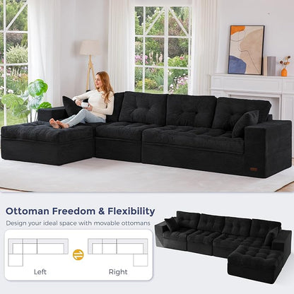 MAXYOYO 132" L Shaped Modular Sectional Sofa - Image 5