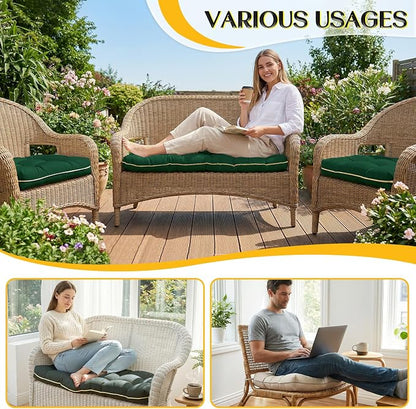 1 MIDDLE ONE Wicker Chair Cushions 3 Pieces Set - Image 7
