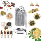 2 Pack Tea Strainers Infuser for Loose Tea 304 Stainless Steel Mesh Loose Leaf Steeper Diffuser with Chain Hook and Threaded Lid for Black Tea, Spices and Seasonings
