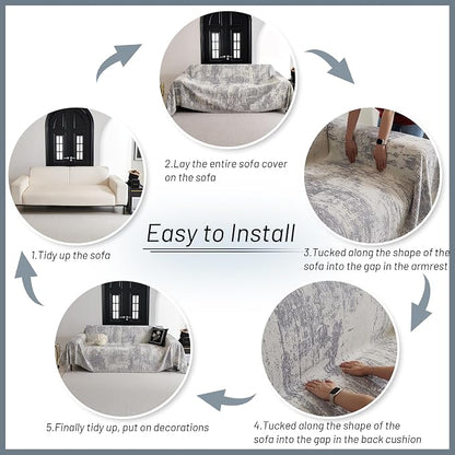 MYSKY HOME Sectional Couch Cover Sofa Covers - Image 5