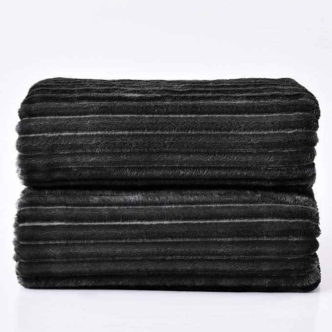 BEDELITE 3D Ribbed Jacquard Black Blankets Queen Size - Image 9