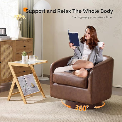 VINGLI 360°Swivel Accent Chair - Image 4
