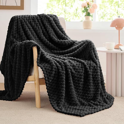BEDELITE Black Throw Blanket for Couch, Soft Cozy Gifts for Women, 50 * 60 | 3D - Image 8