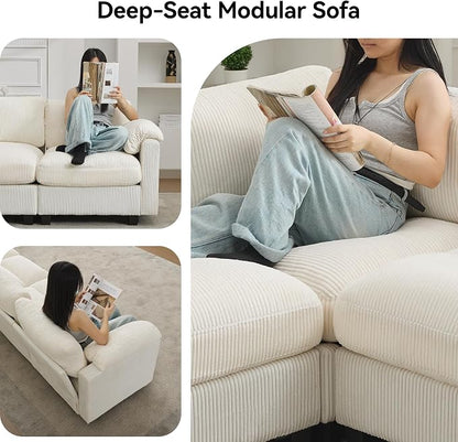 87'' V-Shaped Sectional Sofa Couch, 5-Seater Modular Couches - Image 6