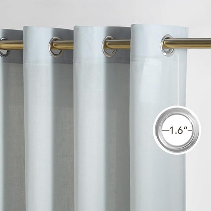 NICETOWN Light Cyan Linen Curtains - Image 2