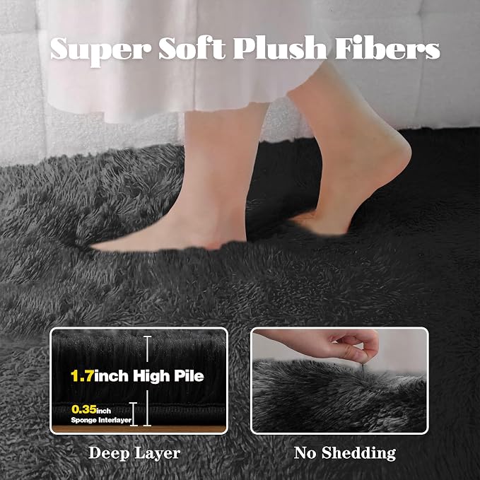 5x8 Area Rug for Living Room: Fluffy Shag Soft Washable Rugs Fuzzy Plush Indoor - Image 3