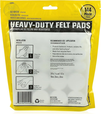 Smart Surface 8850 Heavy Duty Self Adhesive Furniture Felt Pads 3/4-Inch - Image 2