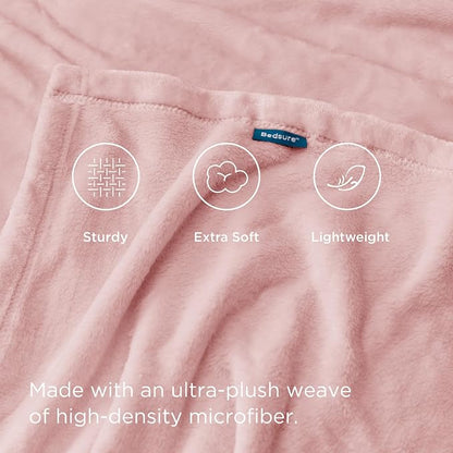Bedsure GentleSoft Pink Fleece Blankets Queen Size - Image 4