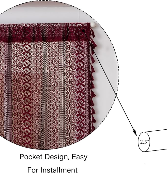 Sutuo Home Burgundy French Door Curtains - Image 5