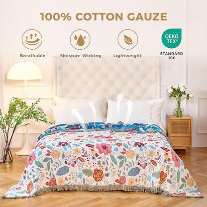 LUTBM Boho Throw Blanket for Couch Sofa Chair Cotton Summer Blankets for - Image 2