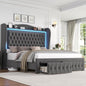 Queen Bed Frame 55" Tall Headboard by KeyluvHome