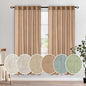 MIULEE Brown Linen Curtains 37x72 Inch Length 2 Panels | Window Drapes by MIULEE