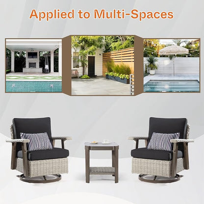 Joyside Outdoor 360 Degree Swivel Rocker Patio Chairs Sets of 2 and Matching - Image 5