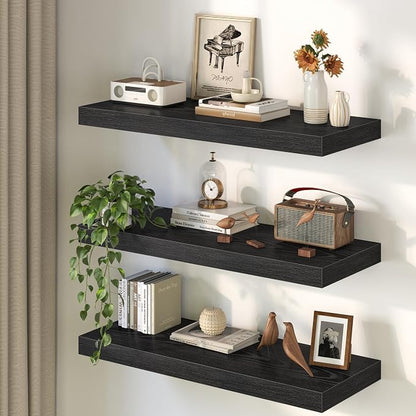 Black Floating Shelves 55Inch Long, 12 Inch Deep Floating Shelves - Image 8