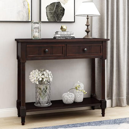 Merax Wood Sofa Table Console Table, Entryway Table Traditional Design - Image 3