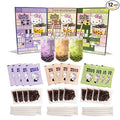 Hello Kitty Instant Boba Milk Tea Variety Kit, Brown Sugar, Taro, Match Flavor, with Taiwan Tapioca Pearls, Paper Straws Included (12 Servings)