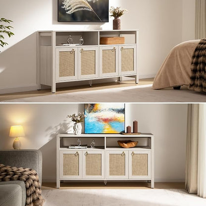 SICOTAS Rattan TV Stand for Television up to 65 Inch - Image 4