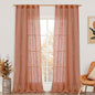 Terracotta Linen Curtains for Living Room 84 inch Length 2 Panels | Light by LAMIT