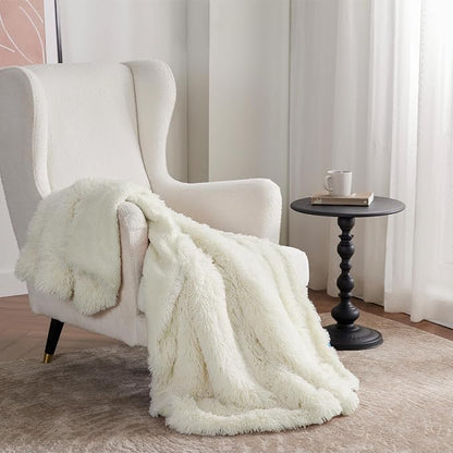 Bedsure GentleSoft Fuzzy Sherpa Faux Fur Twin Blanket Cream Cozy Gifts - Image 6