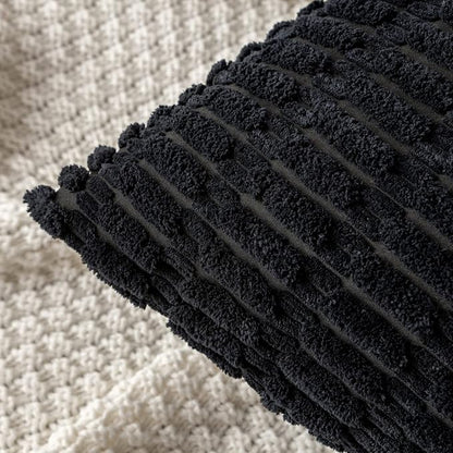 MIULEE Corduroy Decorative Throw Pillow Covers 20x20 Black Pack of 2 | Soft - Image 5