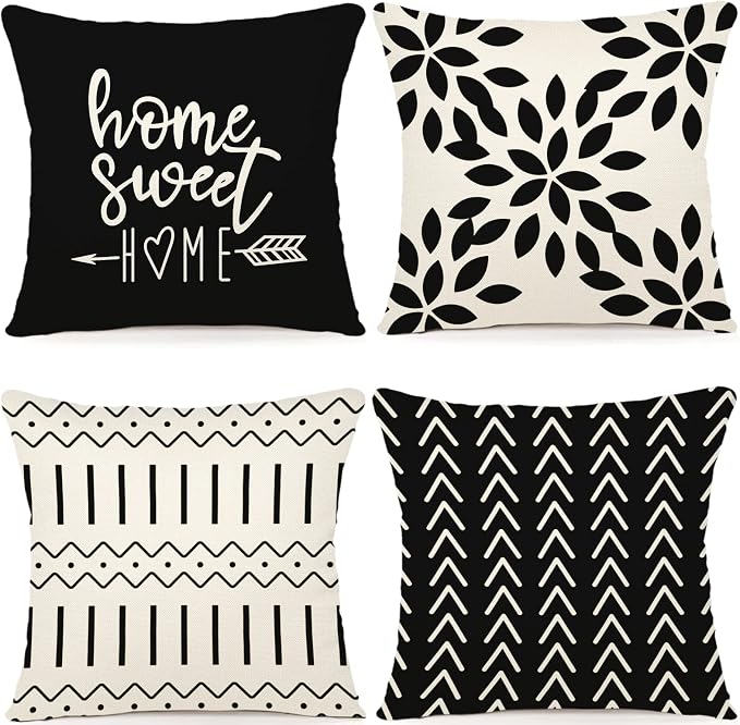 YCOLL Pillow Covers 18x18 Set of 4, Modern Sofa Throw Pillow Cover, Decorative by PillowCoversExpert