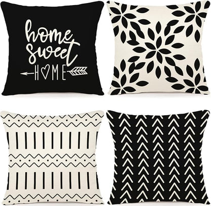 YCOLL Pillow Covers 18x18 Set of 4, Modern Sofa Throw Pillow Cover, Decorative by PillowCoversExpert