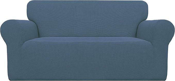 Easy-Going Stretch Oversized Loveseat Couch Covers Washable Bluestone | 1-Piece by Easy-Going