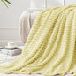 BEDELITE Ribbed Transparent Yellow Fleece Twin Blanket by BEDELITE