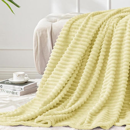 BEDELITE Transparent Yellow Fleece Throw Blanket by BEDELITE