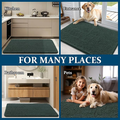 OLANLY Dog Door Mat for Muddy Paws 50x30, Super Absorbent Chenille Mud Mat | - Image 8