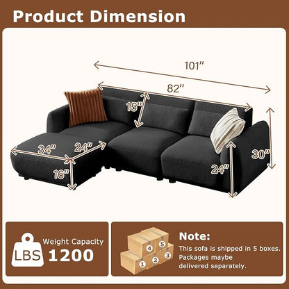 L Shaped Modular Sectional Couch - Image 2