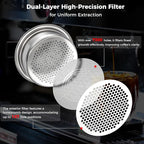 IKAPE Espresso 51mm Portafilter, 2 Ears Coffee Portafilter with Silicone Handle, Compatible with Delonghi ECP3420, EC155, BCO430, EC260 Coffee Machine
