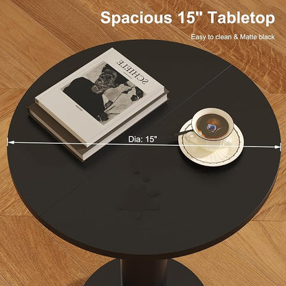 LAATOOREE Round Side Table, Accent Drink Coffee Table, Spacious Top, Thick - Image 7