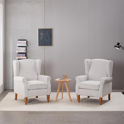 Upholster Accent Armchair & Side Table 2-Piece Set, Chenille Vintage Style - Image 9
