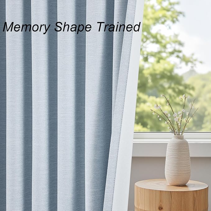 Topfinel Blue Blackout Bedroom Curtains 108 Inches Long 2 Panels - Image 6
