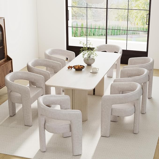 RIVOVA Modern Barrel Dining Chairs Set of 3, PU Leather Upholstered Accent Side - Image 3