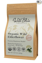 Wild Bliss Organic Elderflower Tea – Immune and Respiratory Support - Caffeine Free Loose Leaf Elder Flowers - 5.29 Ounces - 60 Servings
