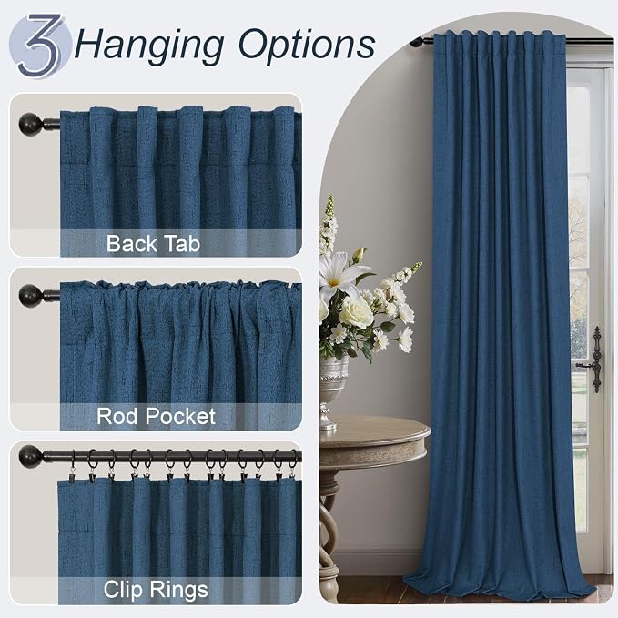 Pitalk Navy Blue Blackout Curtains - Image 6