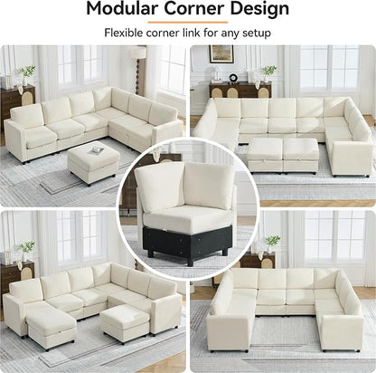 104'' U Shaped Modular Sofa, Sectional Couches - Image 6