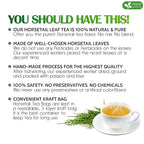 FreshDrinkUS, Premium 30 Horsetail Leaf Tea Bags, 100% Natural & Pure from Horsetail Loose Leaves Herbal Tea. Made with Natural Material Tea Bags. No Sugar, No Caffeine, No Gluten, Vegan.
