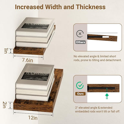 55 Inch Floating Shelves, 12 Inch Deep Floating Shelves - Image 4