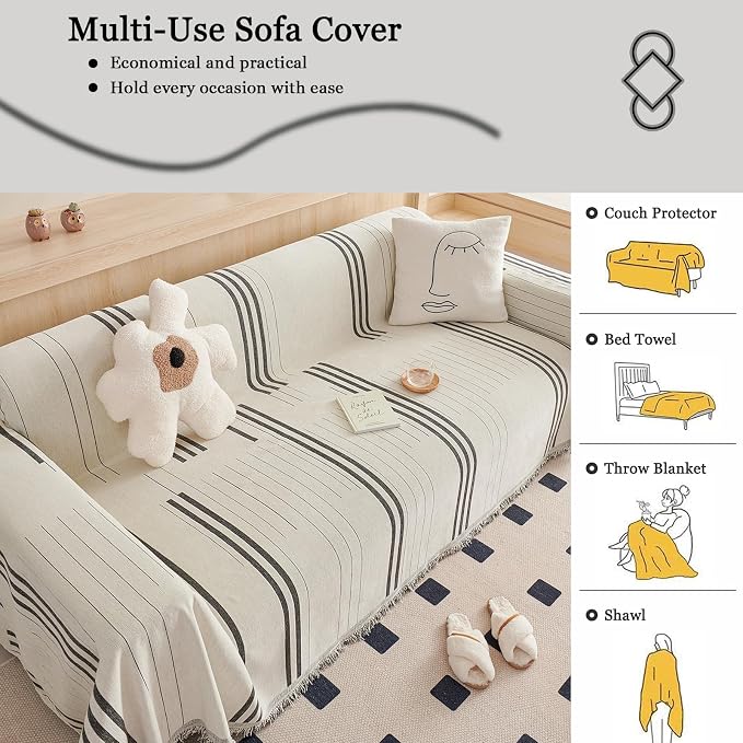 DREAMINGO Couch Cover Reversible Chenille Loveseat Sofa Covers - Image 6