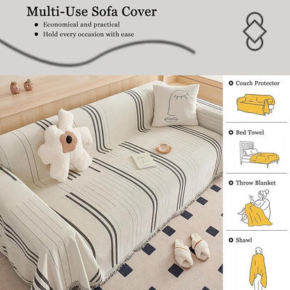 DREAMINGO Couch Cover Reversible Chenille 3 Seat Sofa Covers - Image 7