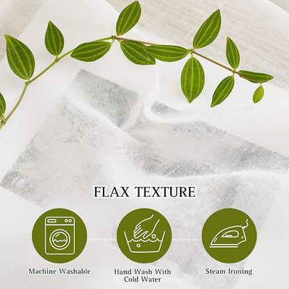 NICETOWN Faux Flax Linen Light Filtering Sheer Curtains - Image 4