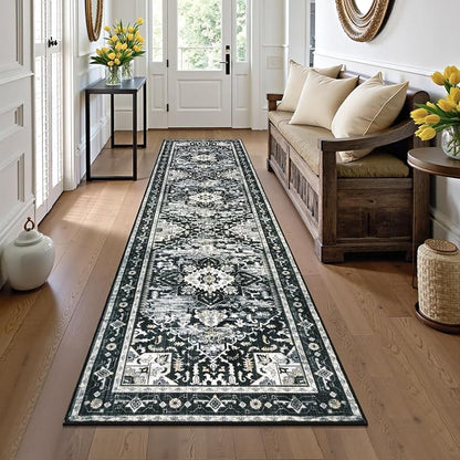 Yamaziot Washable Runner Rug, 2x8 Non-Slip Boho Vintage Hallway Kitchen Rug | by Yamaziot
