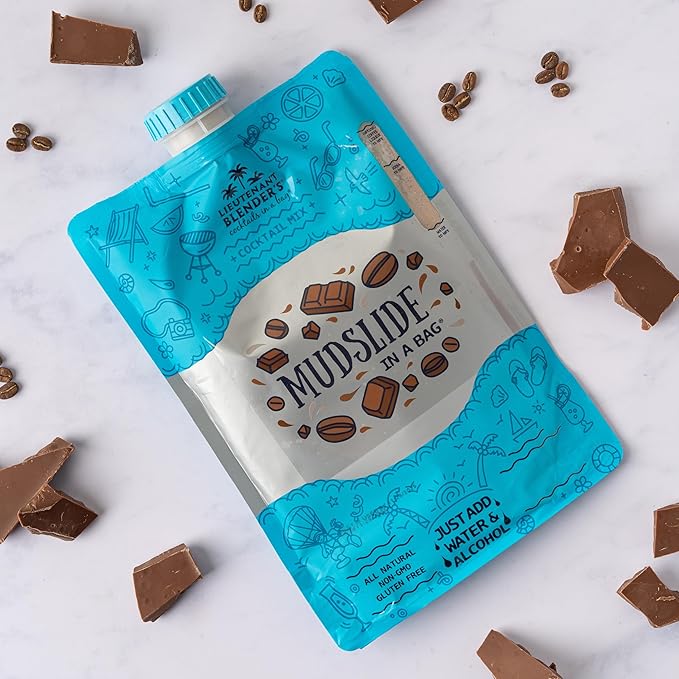Lt. Blender's Mudslide Cocktail Mix - All Natural Creamy Rich Chocolate Coffee Blend, Easy to Make Slushy Cocktail, Resealable and Portable, 16 Servings per bag (3 Pack)